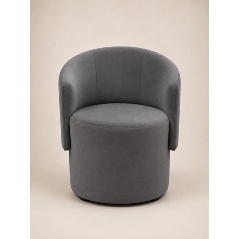 Poltrona Orgânica Veludo Luxuoso Design Sala Recepção Confortável e Elegante Grafite