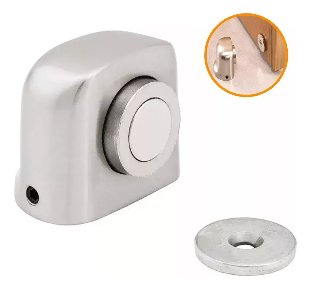 Ver imagem 3 de Fixador de Porta Magnético com Imã para Piso Prata Re164 Snel Home