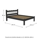 Ver imagem 2 de Cama Casal Madeira Maciça para Colchão 128/138X188cm Capri Multimóveis VCR4140 Preto