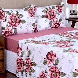 Jogo de Cama Lençol Garden 4 Peças Casal Queen Amapola - 1