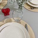 Ver imagem 4 de Jogo 3 Pçs Lugar Americano Sousplat Toalha de Mesa Redondo 38cm Bege