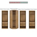 Ver imagem 3 de Guarda-Roupa de Canto Modulado MDF 410cm Safira 7 Portas 9 Gavetas Una Mobília