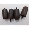 Kit Pés Madeira Cama Box ou Baú 5 Fixos 2 Rodinhas Freio P63 Marrom - 3