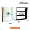 Nicho com Divisória Armário 2 Portas Espelheiro Prático Moderno Organizador 60x60x15cm Preto - 3
