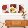 Kit com 3 lindos quadros pintados a mão com tema minimalista para decoração medindo 60x45cm cada - 2