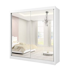 Guarda Roupa Casal Com Espelho 2 Portas 6 Gavetas Las Vegas D'Doro Móveis Branco