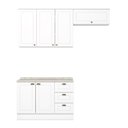 Ver imagem 2 de Cozinha Compacta Americana 6 Portas 3 Gavetas 100% Mdf Branco/calcare - Henn