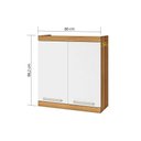 Ver imagem 3 de Armário Aéreo Cozinha Modulado Burguesa C/ 2 Portas Freijo/grafite - Nesher