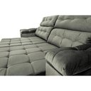 Ver imagem 3 de Sofá 3 Lug Retrátil Reclinável Glamour 2,25m Suede Cinza- WS