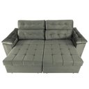 Ver imagem 2 de Sofá 3 Lug Retrátil Reclinável Glamour 2,25m Suede Cinza- WS