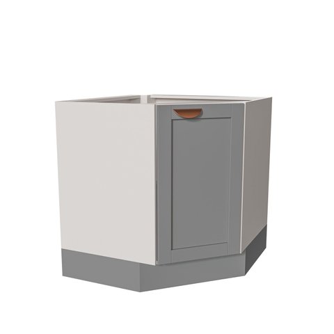 Balcão de Canto Oblíquo sem Tampo Arizona CabeCasa MadeiraOriginals Cinza/Branco