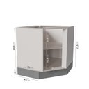 Ver imagem 2 de Balcão de Canto Oblíquo Planejado sem Tampo Arizona CabeCasa MadeiraOriginals Cinza/Branco
