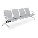 Ver imagem 1 de Cadeira Longarina 4 Lugares Cromada sem Estofado