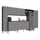 Ver imagem 2 de Armário Cozinha Modulada Completa 329,5cm Pequim Top Multimóveis Mp3755 Preto/lacca Fumê