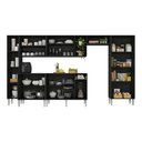 Ver imagem 5 de Armário Cozinha Modulada Completa 329,5cm Pequim Top Multimóveis Mp3755 Preto/lacca Fumê