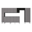 Ver imagem 7 de Armário Cozinha Modulada Completa 329,5cm Pequim Top Multimóveis Mp3755 Preto/lacca Fumê
