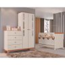 Berço Americano e Guarda Roupa com Cômoda Antonella Off White Caramelo - Canaã - 7