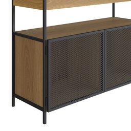 Aparador Buffet Bar York Estilo Industrial 100cm 02 Portas 27899 Artesano - Hanover/preto - 3