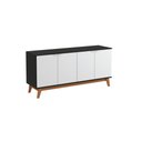Ver imagem 3 de Aparador Kappesberg 4 Portas 3d Preto Fosco-branco 180cm