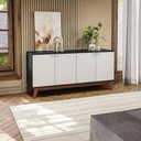Ver imagem 1 de Aparador Kappesberg 4 Portas 3d Preto Fosco-branco 180cm