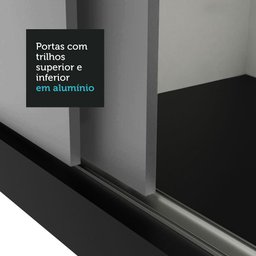 Guarda-roupa Casal 3 Portas de Correr com Espelho Preto/cinza Nobre Madesa - 9