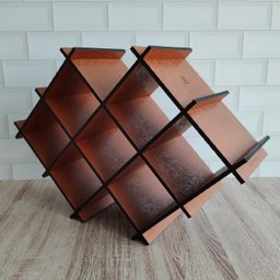 Adega De Mdf Envernizado Para Mesa Com 8 Nichos Suporte Porta Garrafas De Vinho Sulartes - 6