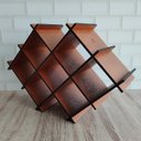 Ver imagem 6 de Adega De Mdf Envernizado Para Mesa Com 8 Nichos Suporte Porta Garrafas De Vinho Sulartes