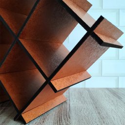 Adega De Mdf Envernizado Para Mesa Com 8 Nichos Suporte Porta Garrafas De Vinho Sulartes - 5