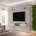 Ver imagem 1 de Painel com Bancada para Tv até 75 Polegadas Ripado Dj Móveis Trento 250 Bali