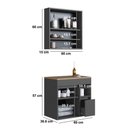 Ver imagem 7 de Armários Modulares de Banheiro Crart-CON010 3 Portas 3 Prateleiras MDP 60cm Grafite Multimóveis