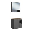 Ver imagem 4 de Armários Modulares de Banheiro Crart-CON010 3 Portas 3 Prateleiras MDP 60cm Grafite Multimóveis