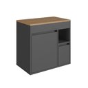 Ver imagem 6 de Armários Modulares de Banheiro Crart-CON010 3 Portas 3 Prateleiras MDP 60cm Grafite Multimóveis