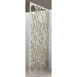 Painel Vazado Divisória Mdf Nairóbi Branco Decore Painéis e Divisórias 0,60x2,40m - 2