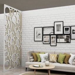 Painel Vazado Divisória Mdf Nairóbi Branco Decore Painéis e Divisórias 0,60x2,40m - 1