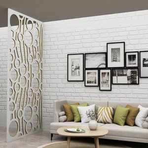Painel Vazado Divisória Mdf Nairóbi Branco Decore Painéis e Divisórias 0,60x2,40m