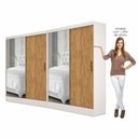 Ver imagem 3 de Closet Casal Duplo Belém 4 Portas Plus 4 Gavetas Carioca Móv Branco Cinamomo