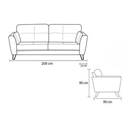 Sofá de Couro Nautilus 3 Lugares - Floather Tiza - 8