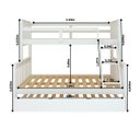 Ver imagem 3 de Beliche Casal Solteiro de Madeira Merk com Cama Auxiliar Casal