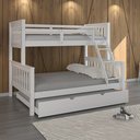 Ver imagem 1 de Beliche Casal Solteiro de Madeira Merk com Cama Auxiliar Casal