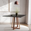 Ver imagem 2 de Mesa de Jantar Mônaco 110cm Tampo Preto Pés Cobre