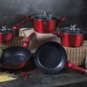 Jogo Panelas e Utensílios 17 Peças Tripla Camada de Mármore Burgundy Berlinger Haus Kit Gourmet Fogã - 5