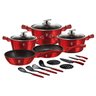 Jogo Panelas e Utensílios 17 Peças Tripla Camada de Mármore Burgundy Berlinger Haus Kit Gourmet Fogã - 6