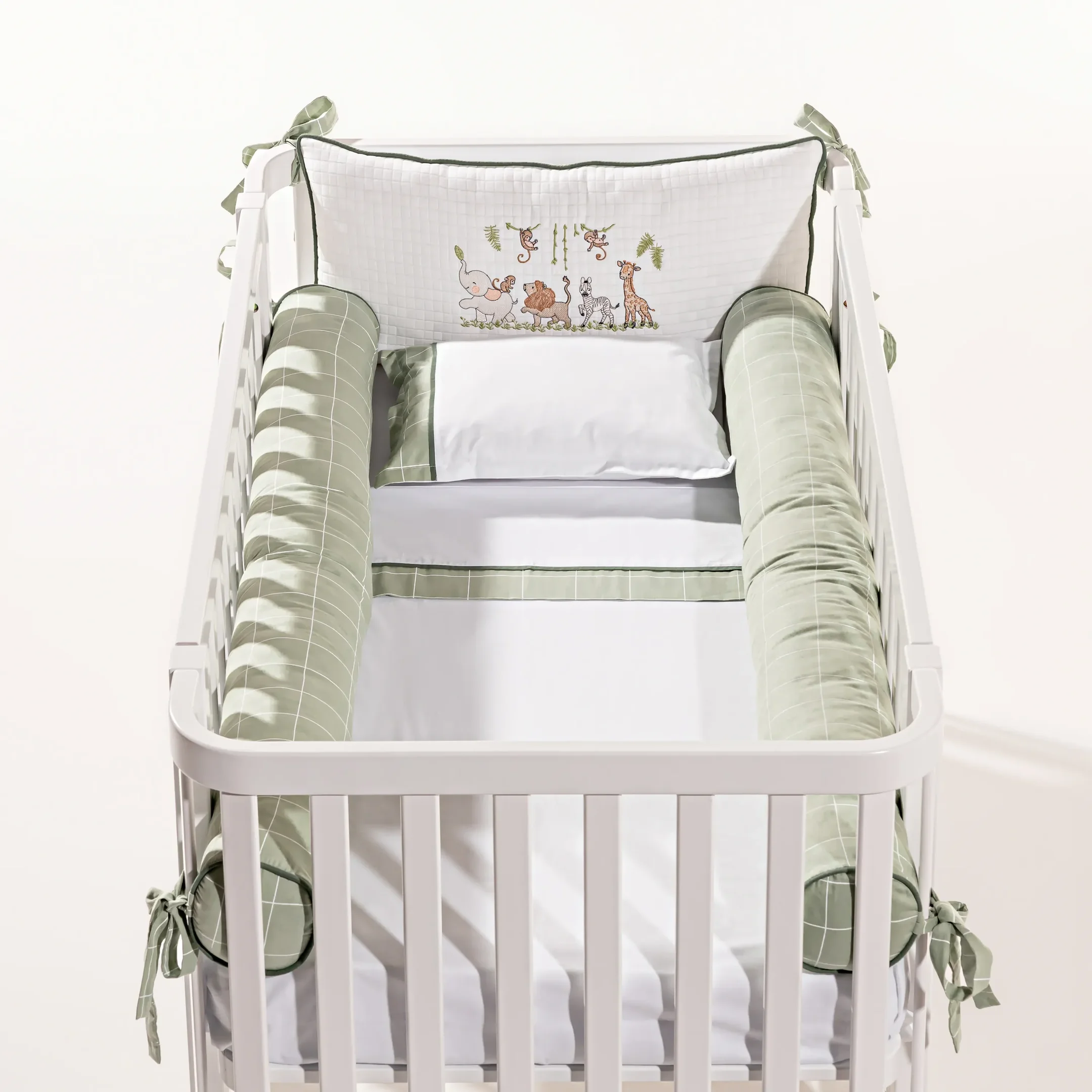 Combo Enxoval Safari Bordado | 6 Peças | Berço Americano - 6