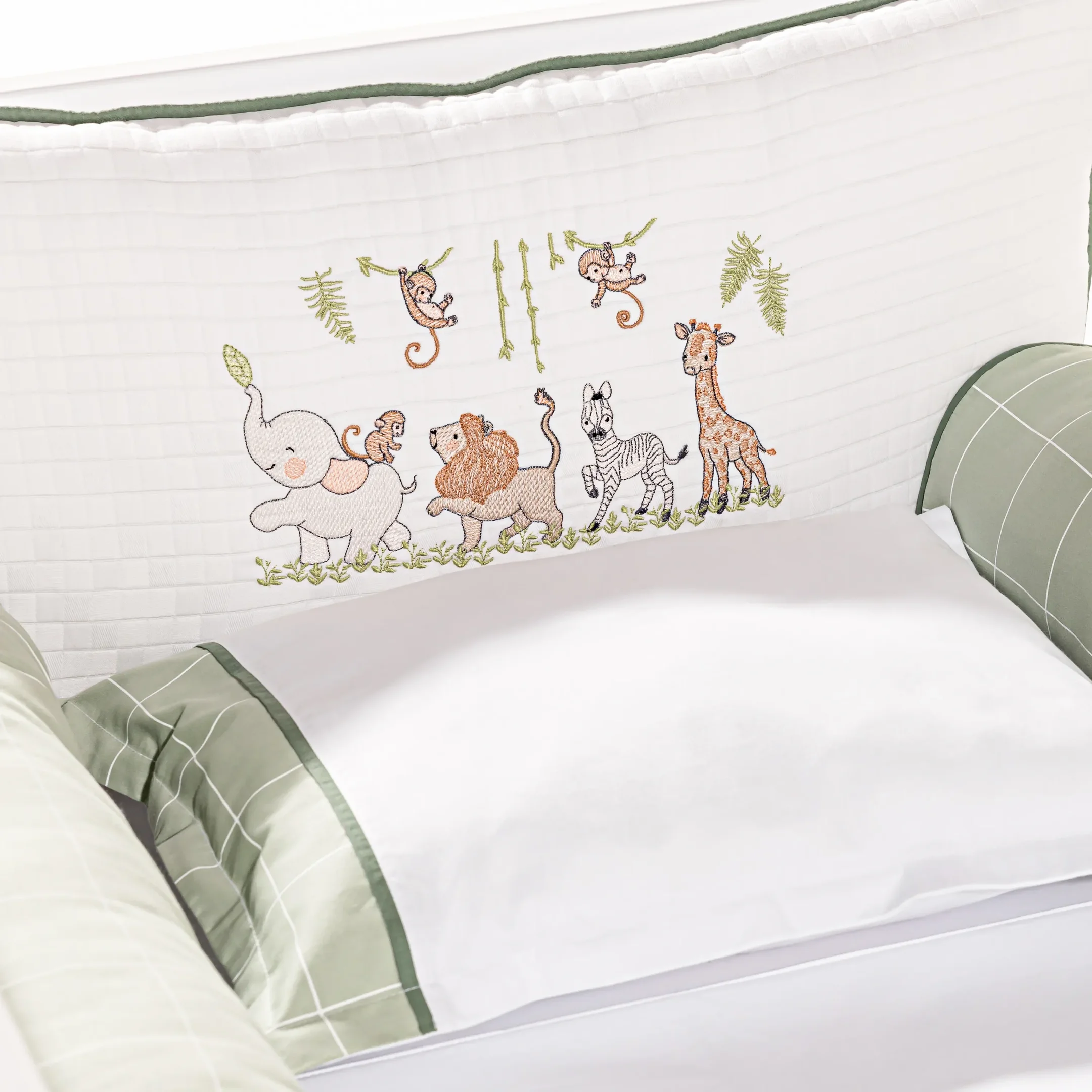 Combo Enxoval Safari Bordado | 6 Peças | Berço Americano - 2