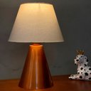 Ver imagem 2 de Luminária de Mesa Abajur Cone Cobre Alumínio Bivolt com Cúpula Tecido Algodão