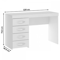 Mesa Escrivaninha 4 Gavetas Branco 711 - Soluzione - 2
