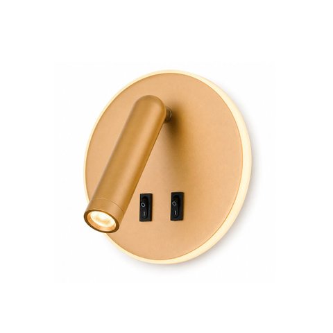 Arandela de Cabeceira Leitura Nobre Read Soft Zro Sobrepor Gold 3+7W 3000k