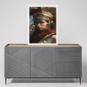 Ver imagem 2 de Quadro Deusa Atena - Guerreira 33x24cm - com Vidro:moldura Branca