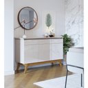 Ver imagem 4 de Aparador para Sala Buffet Classic 3 Portas com Gaveta Off White - Imcal