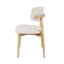 Ver imagem 3 de Cadeira de Jantar Frida Creme Base Madeira Assento e Encosto Estofado de Linho Sala de Estar Área